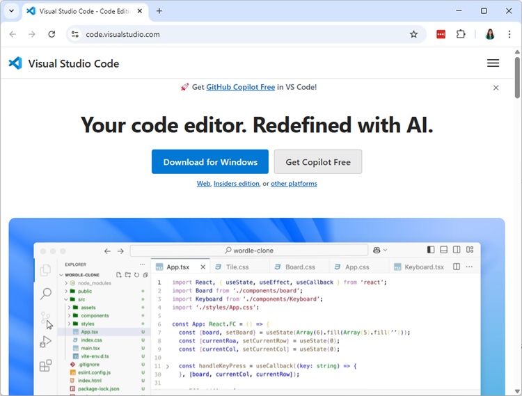 Download VS Code for Windows