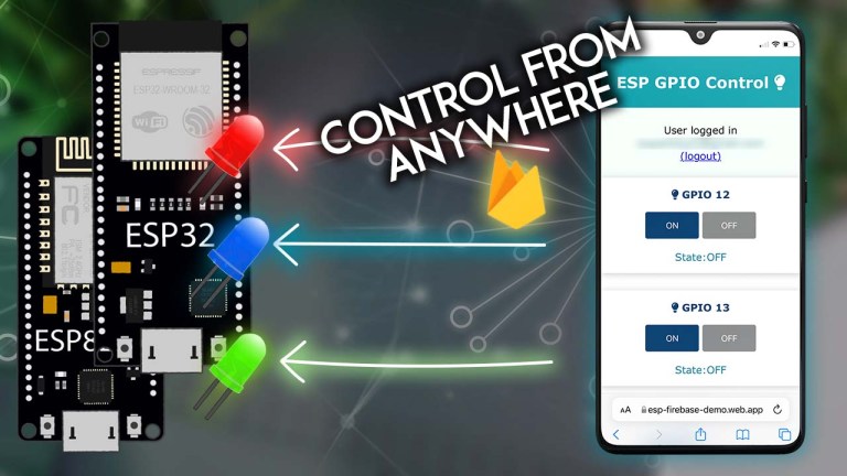 Control ESP32 or ESP8266 NodeMCU GPIOs from Anywhere Firebase Web App