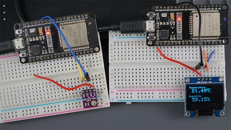 ESP32 BLE Client Server OLED Display Demonstration