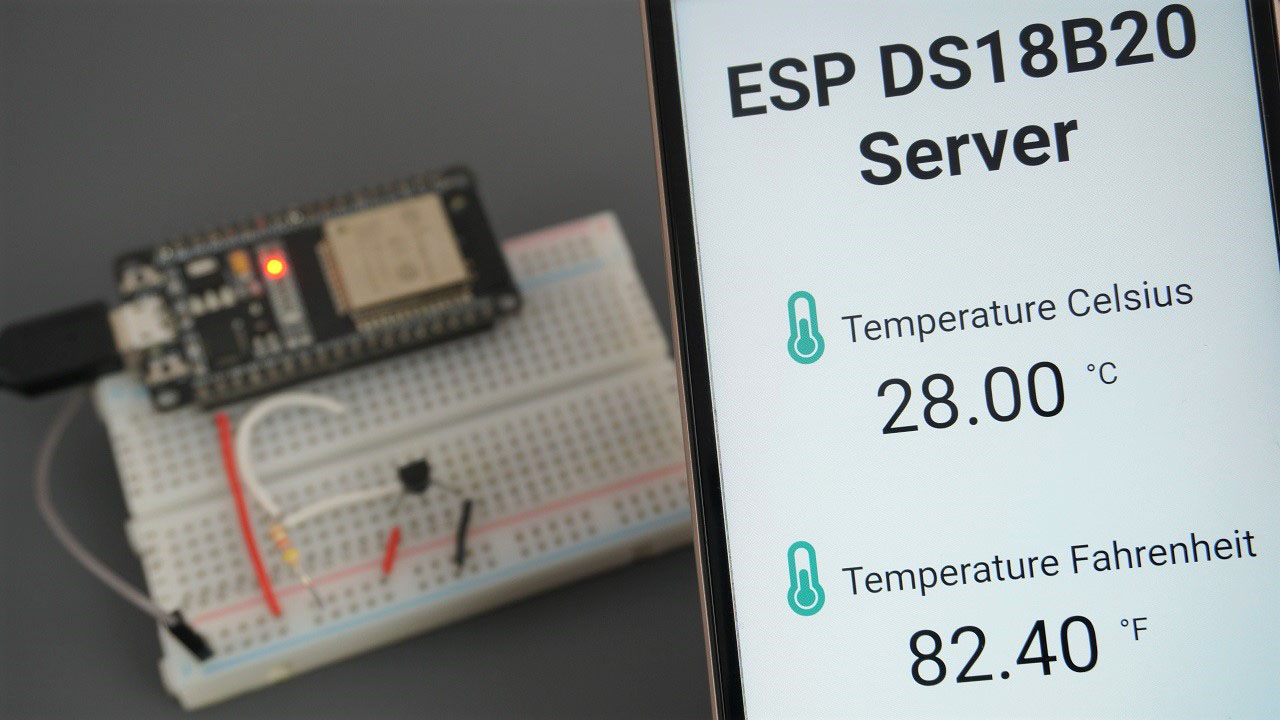 ESP32 with DS18B20 Temperature Sensor using Arduino IDE