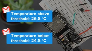 ESP32 Email Alert Based on Temperature Threshold change values on web server