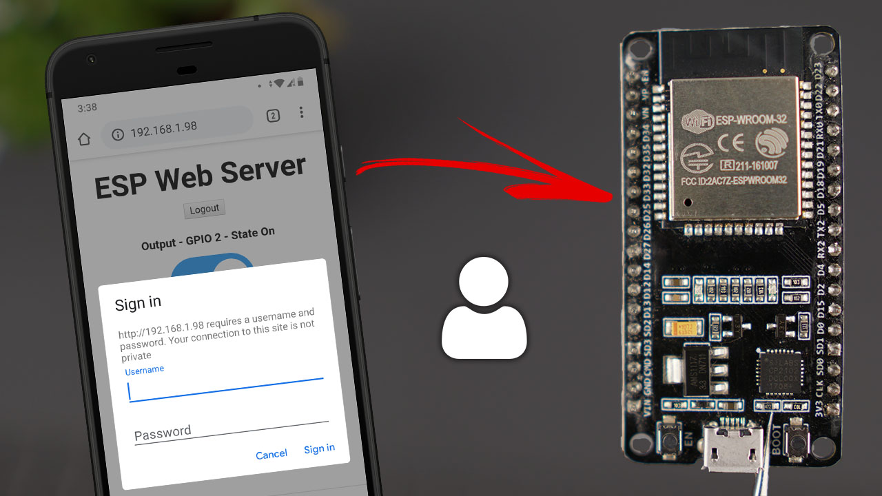 ESP32 ESP8266 NodeMCU Web Server HTTP Authentication Username and Password Protected Arduino IDE