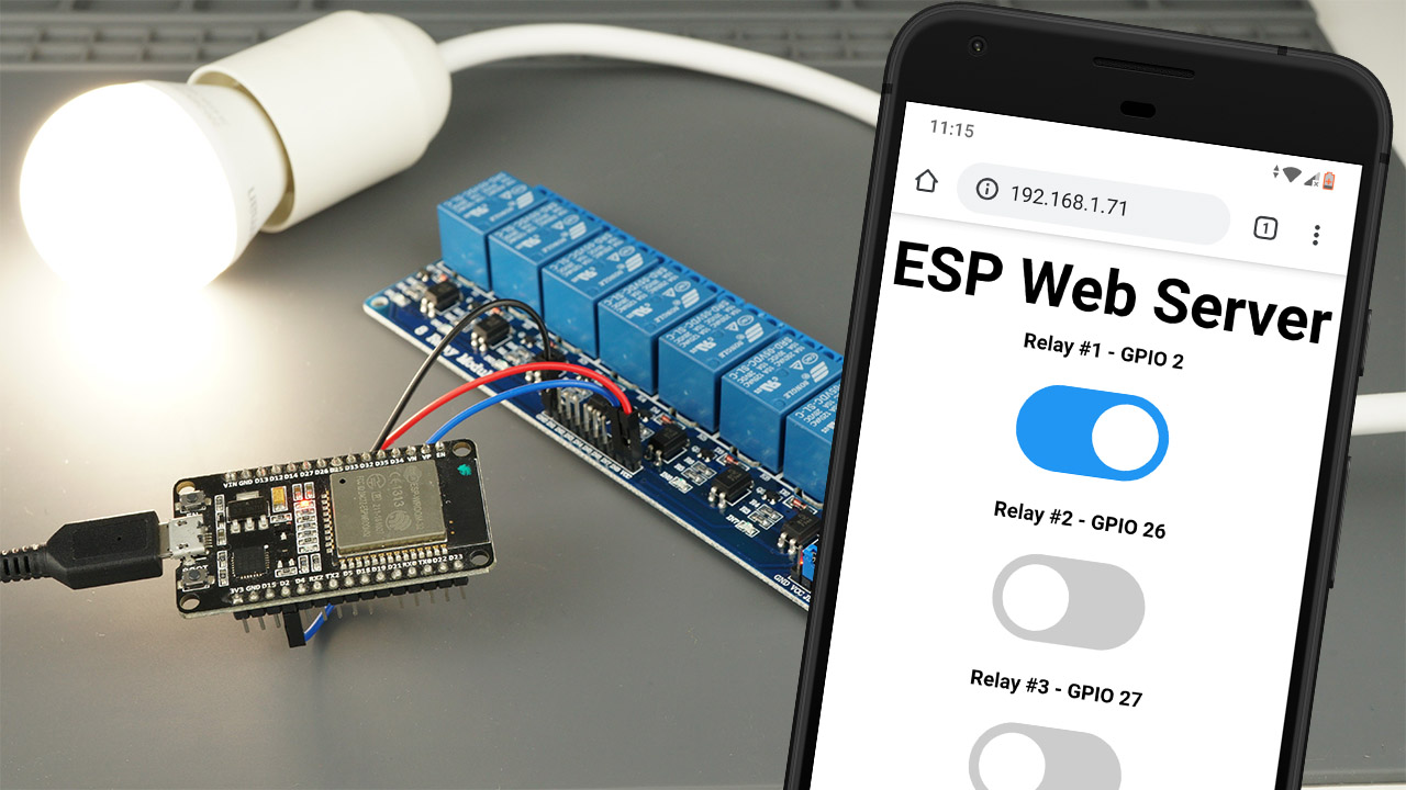 Control a Relay Module with an ESP32 (Web Server)