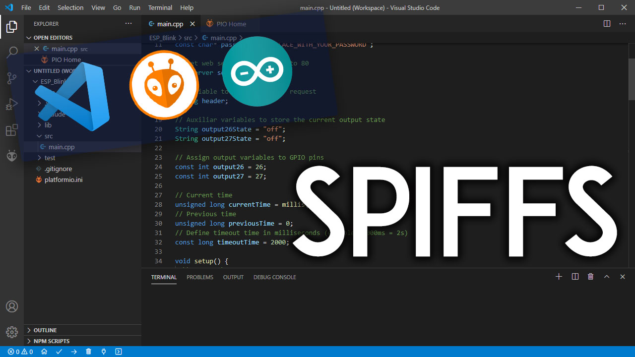 ESP32 with VS Code and PlatformIO: Upload Files to Filesystem SPIFFS