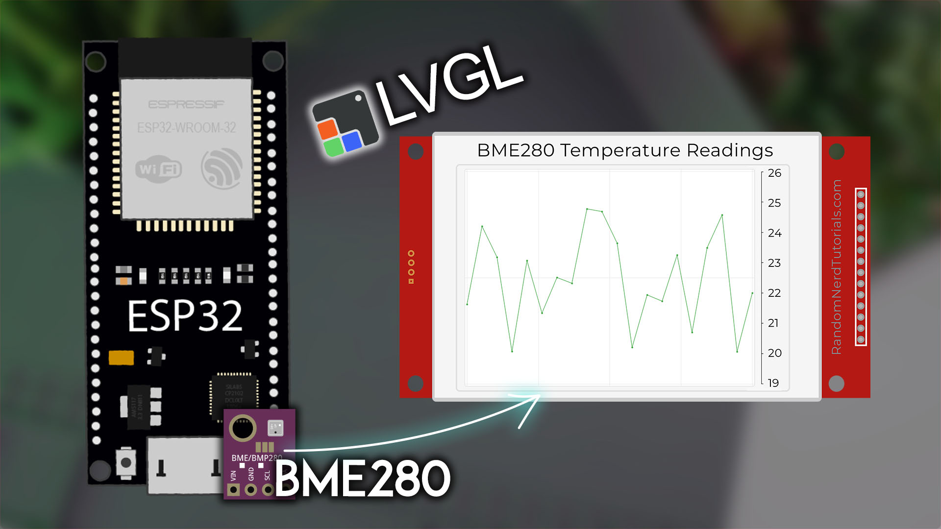 ESP32 TFT with LVGL: Display Temperature on Line Chart (BME280)