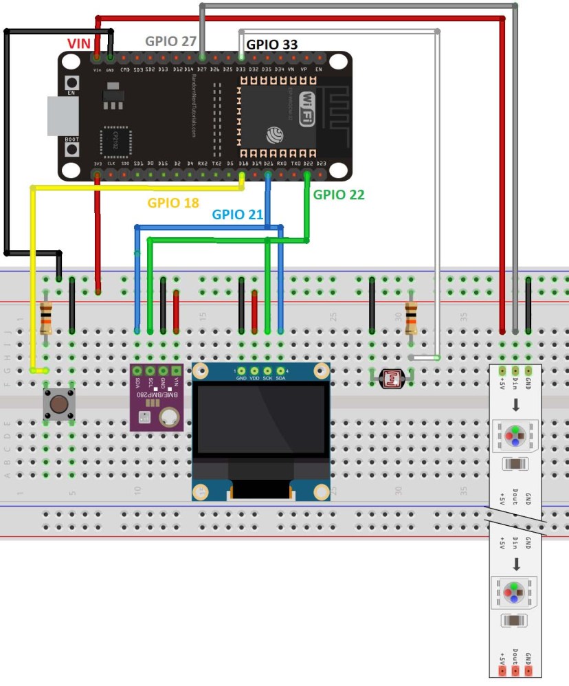 ESP32 Weather Station Interface Schematic Diagram Fritzing