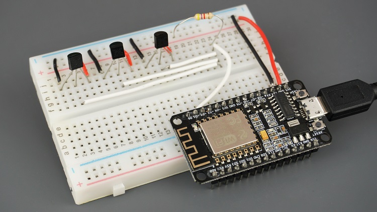 DS18B20 Multiple Temperature Sensors OneWire with ESP32 and Arduino IDE
