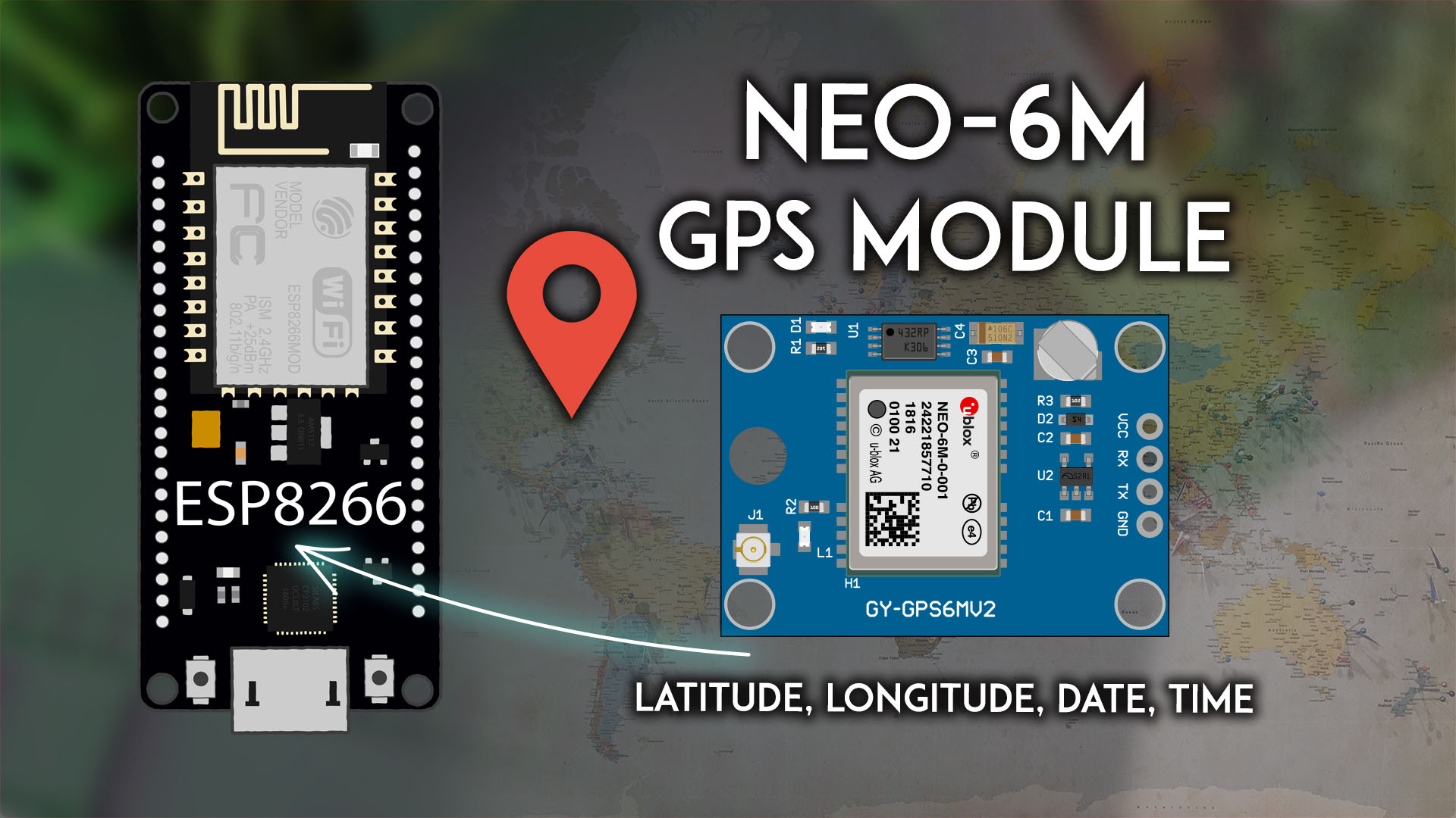 ESP8266 NODEMCU with NEO-6M GPS Module Arduino IDE