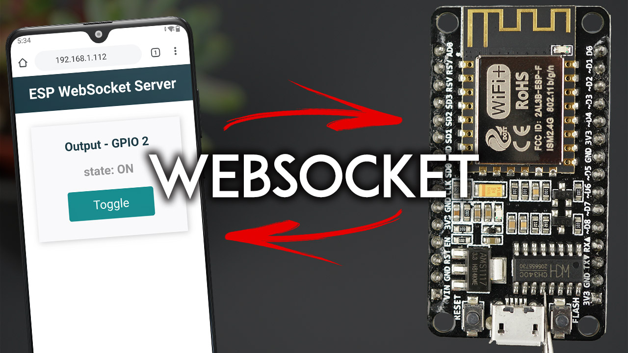 ESP8266 NodeMCU WebSocket Server Control Outputs Arduino IDE