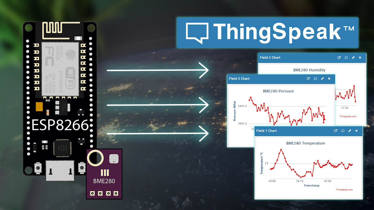 ESP8266 NodeMCU Publish Sensor Readings to ThingSpeak easiest way Arduino IDE Core