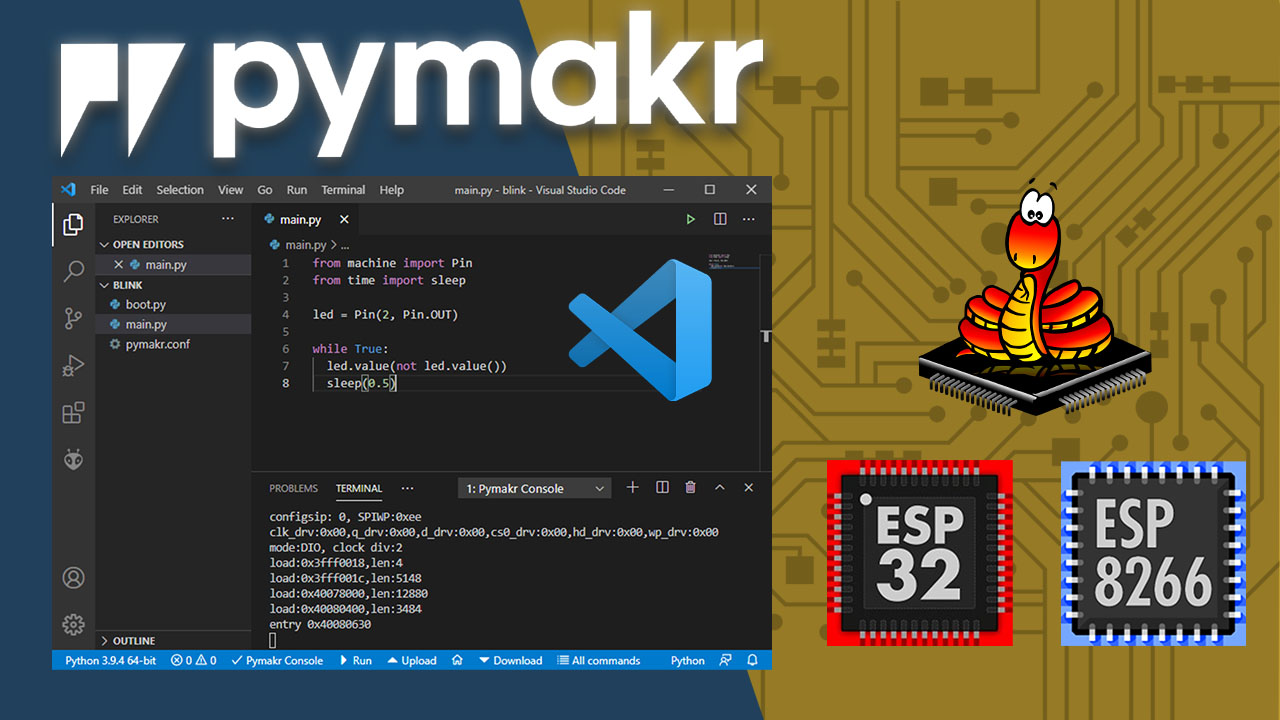 Program ESP32/ESP8266 Boards with MicroPython using VS Code and Pymakr