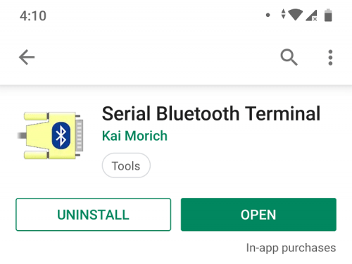 bluetooth serial application esp32