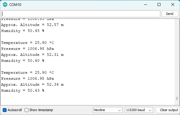Raspberry pi pico with BME280 arduino ide demonstration