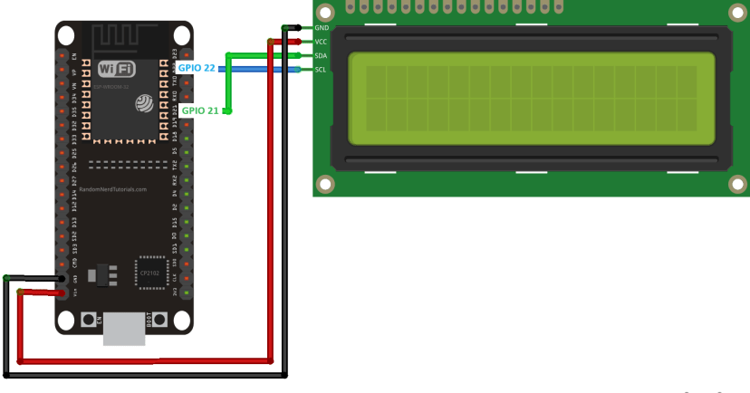 ESP32 Wiring to I2C LCD