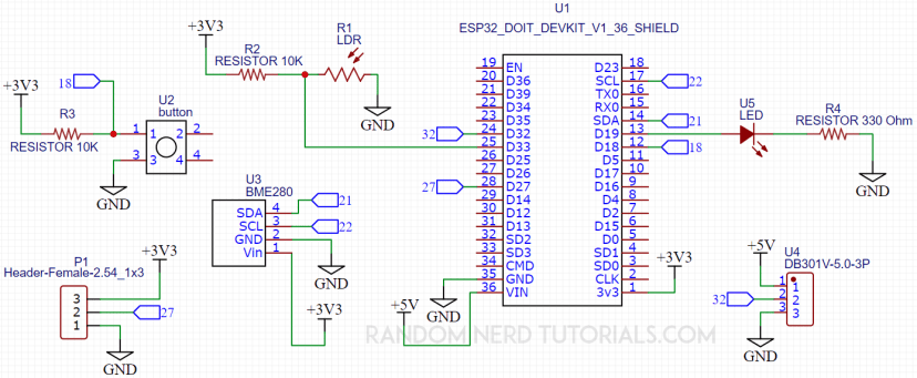 ESP32 IoT Shield PCB Schematic Circuit Diagram