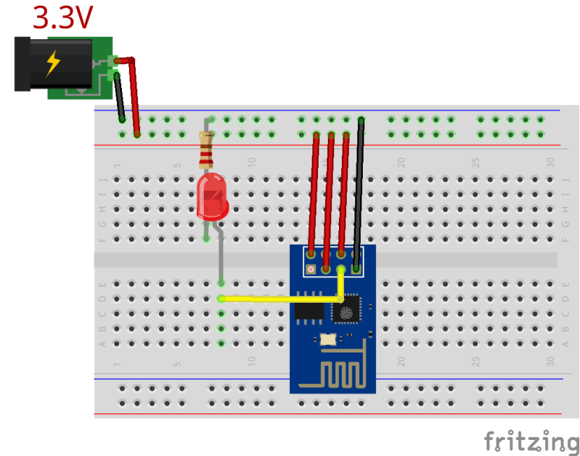 ESP8266 ESP-01 Blinking an LED with Arduino IDE