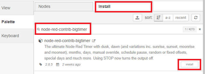 Installing Big Timer Node-RED
