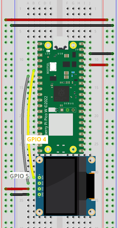 Raspberry Pi Pico with OLED Display Diagram Fritzing