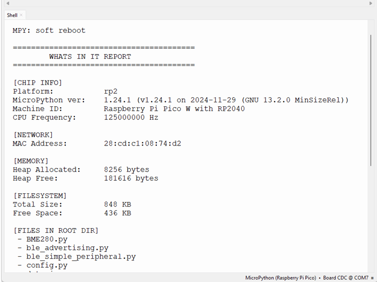Raspberry Pi Pico with MicroPython - get system info