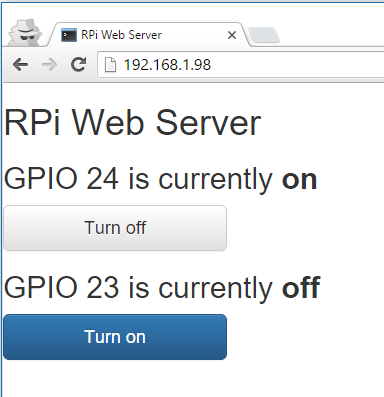 rpi web server browser