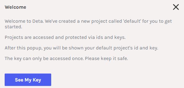 Creating a Deta Base Account
