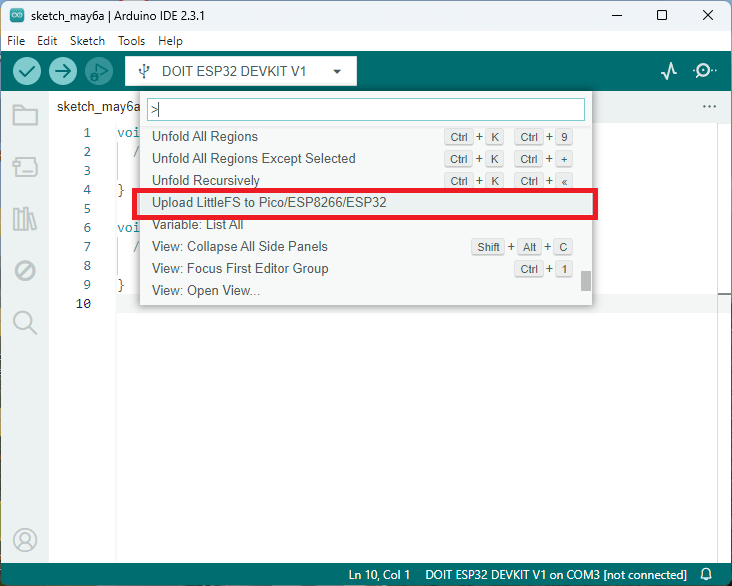 Upload Little FS to Pico/ESP8266/ESP32 Arduino IDE