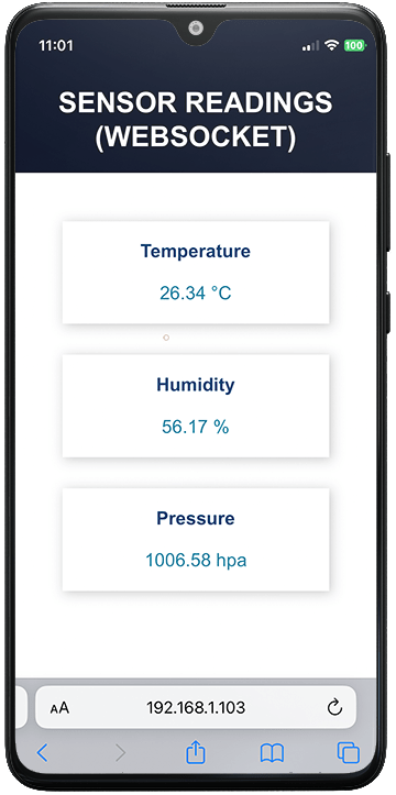 ESP8266 NodeMCU WebSocket Server Display Sensor Readings Arduino Demonstration